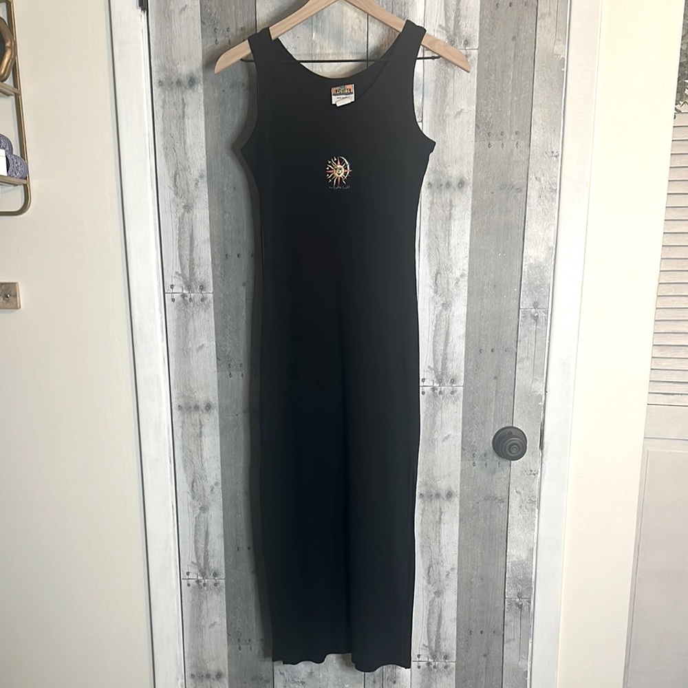 Black ribbed Maui dress L